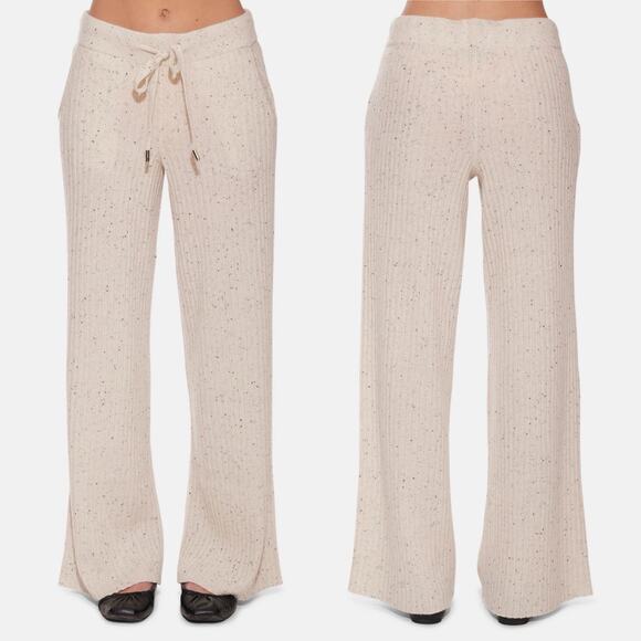 THE TILE CLUB BLUE CREAM CONFETTI SOPHIE WIDE LEG PANT ASPEN 100% cashmere XS - Picture 1 of 9